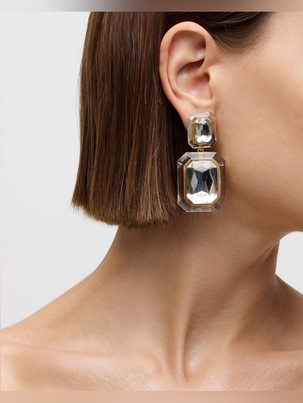 J. Crew Oversized faceted-crystal drop earrings - Picture 5 of 8